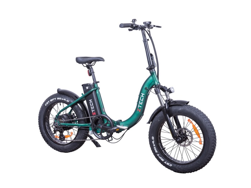 Z-TECH Elektro-Klapprad - FATBIKE mit Lithium-Akku | Neu mit Gepäckträger