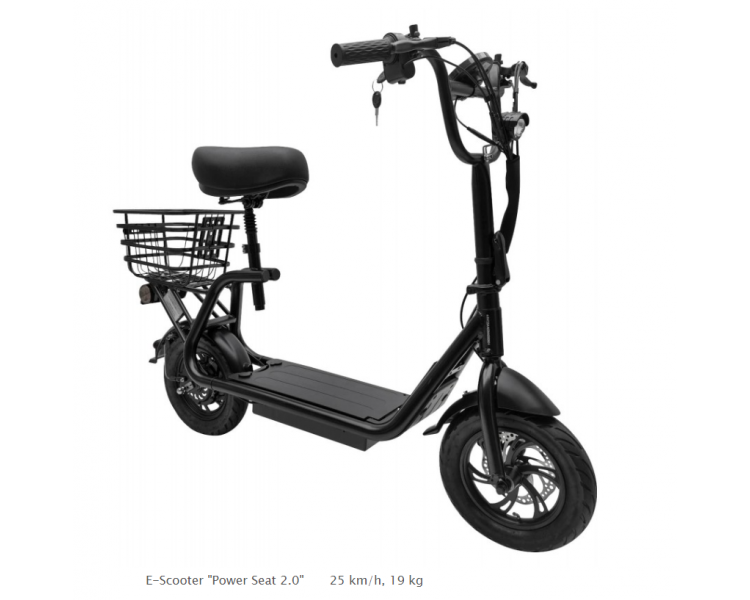 E-Scooter "Power-Seat 2.0" mit Sitz, 25 km/h