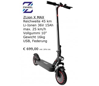Zwheel »ZLion X MAX« E-Scooter - 25 km/h