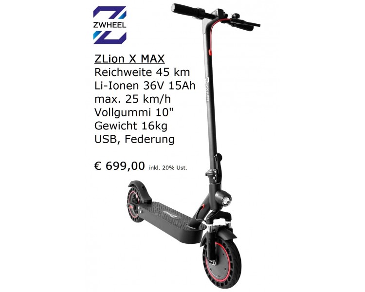 Zwheel »ZLion X MAX« E-Scooter - 25 km/h