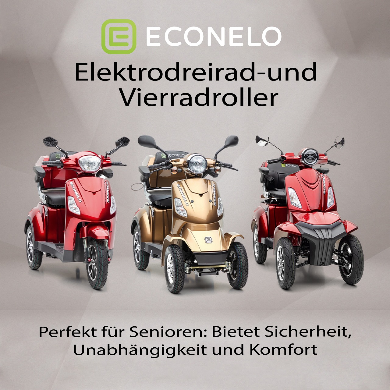 Elektro-Seniorenmobile Drei- und Vierräder